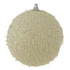 Χριστουγεννιάτικη Μπάλα Λευκή με Χιόνι (10cm)